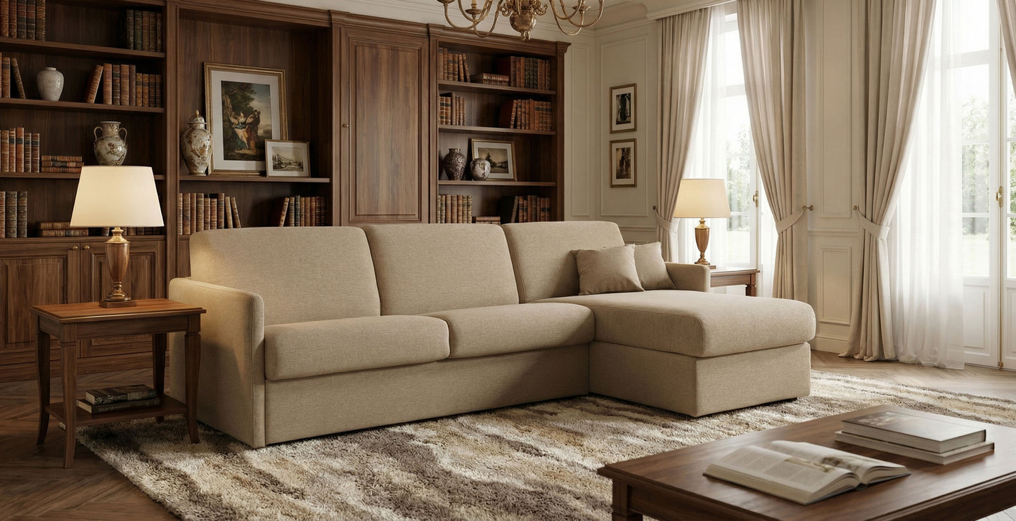 DEAUVILLE - Canapé d'angle convertible 6 places - Tweed