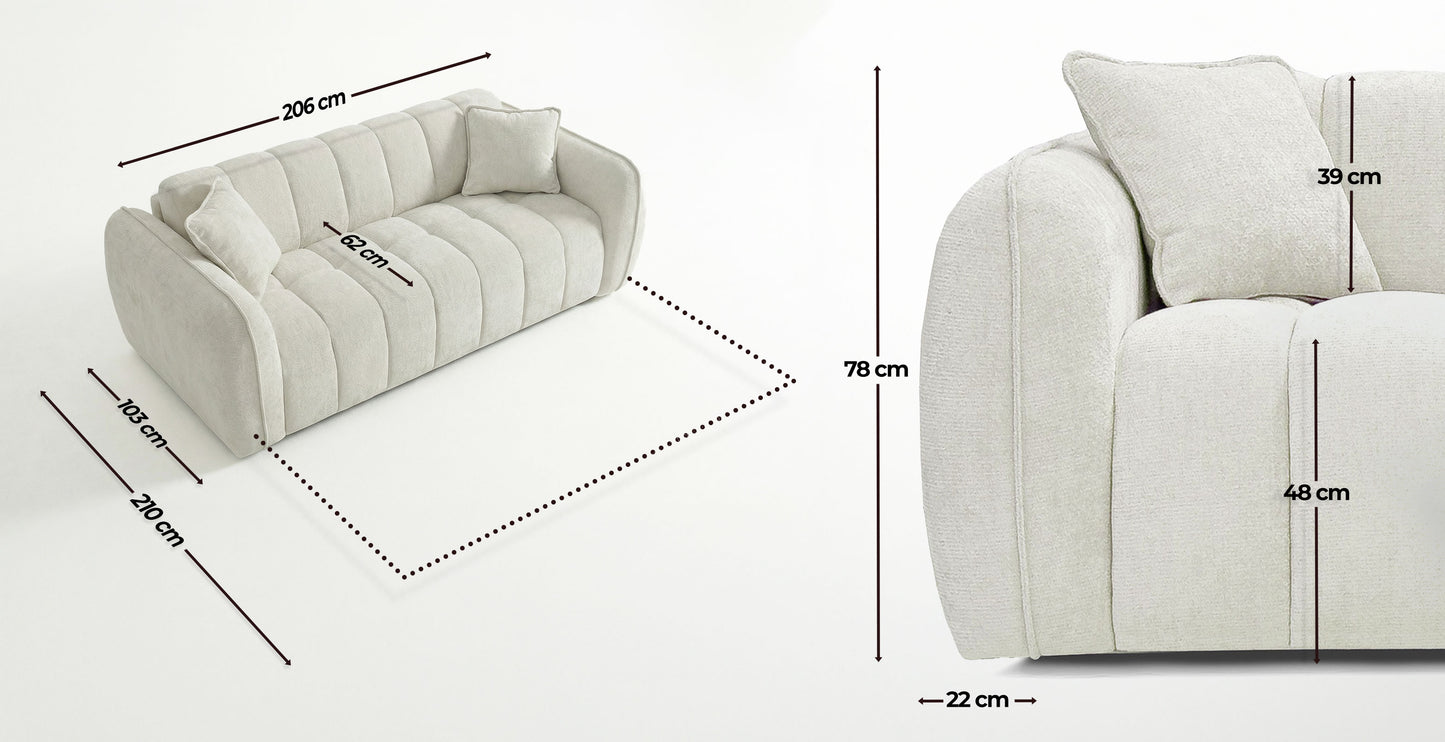 FREJUS Canapé convertible 3 places - Velours