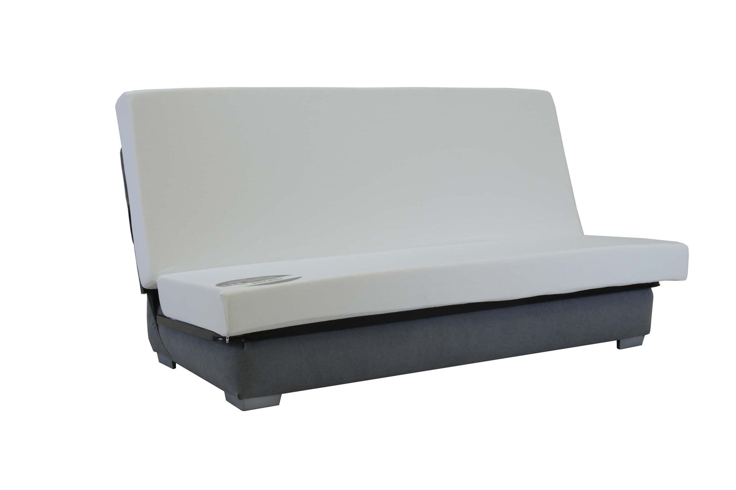 MACON - Comfortable click-clack - Plain fabric - 17 cm BULTEX mattress - 130 cm bed - 193 cm width