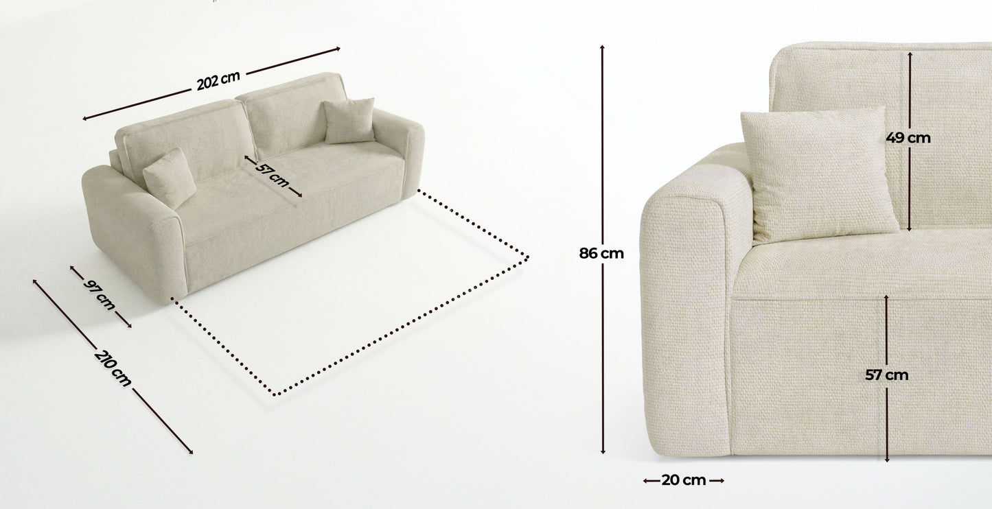 MANHATTAN Canapé convertible 3 places - Velours