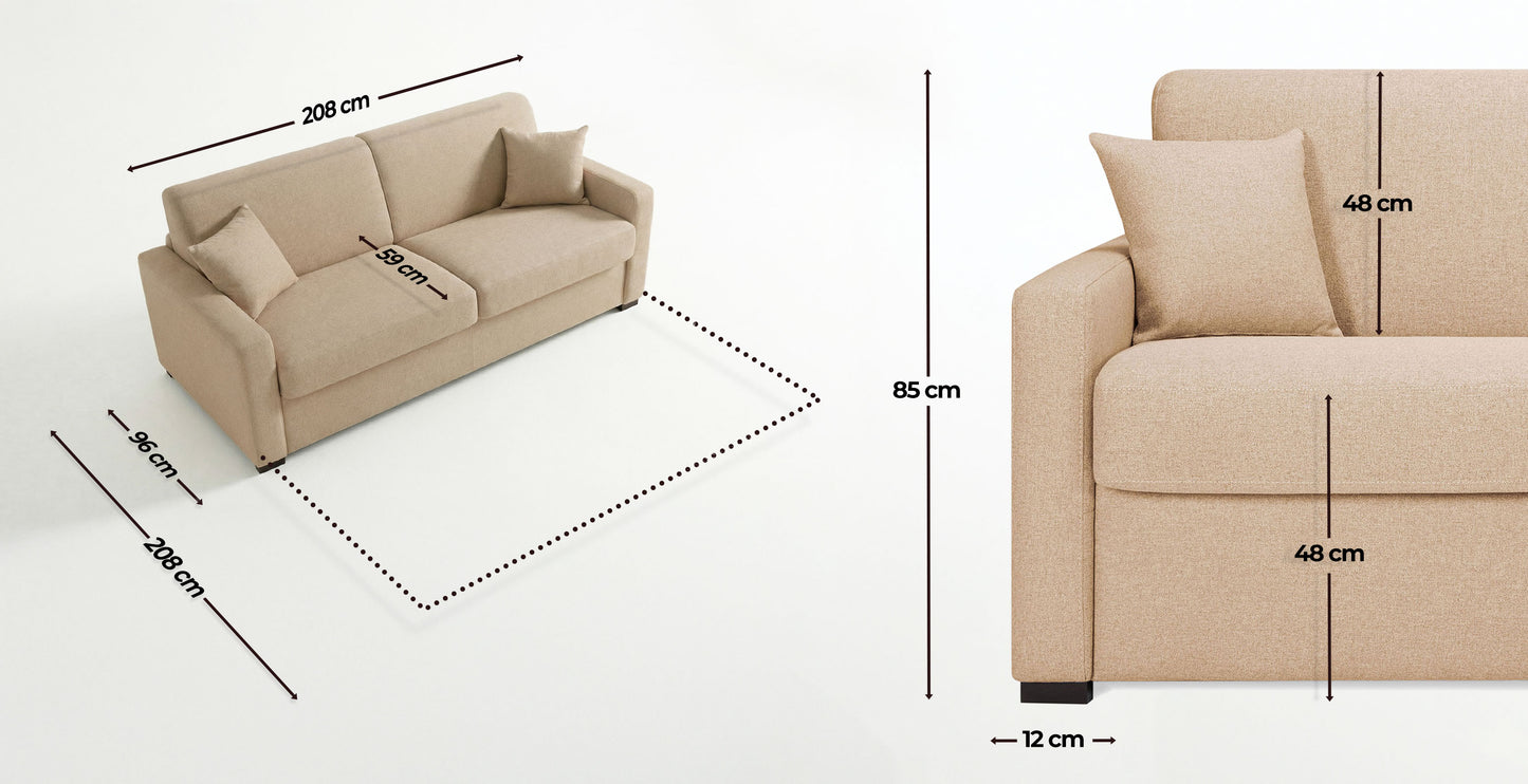 MANOSQUE - 4-seater convertible sofa - Tweed