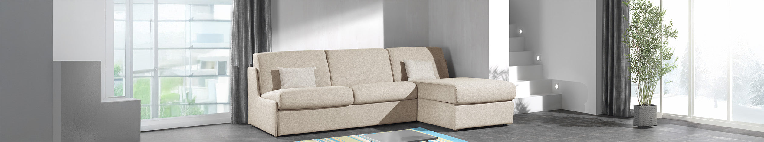4-seater convertible corner - 120 x 190 cm