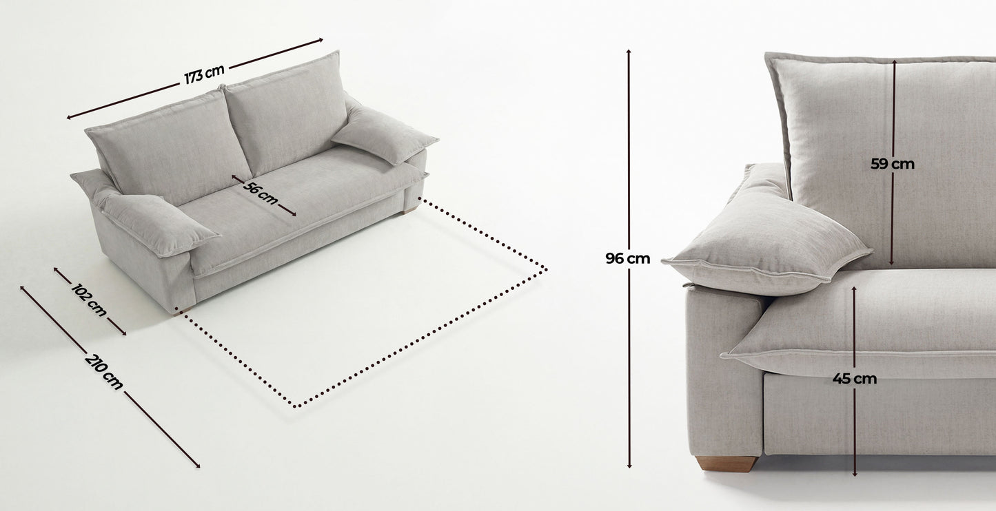 PAU - 2 seater convertible sofa - Velvet