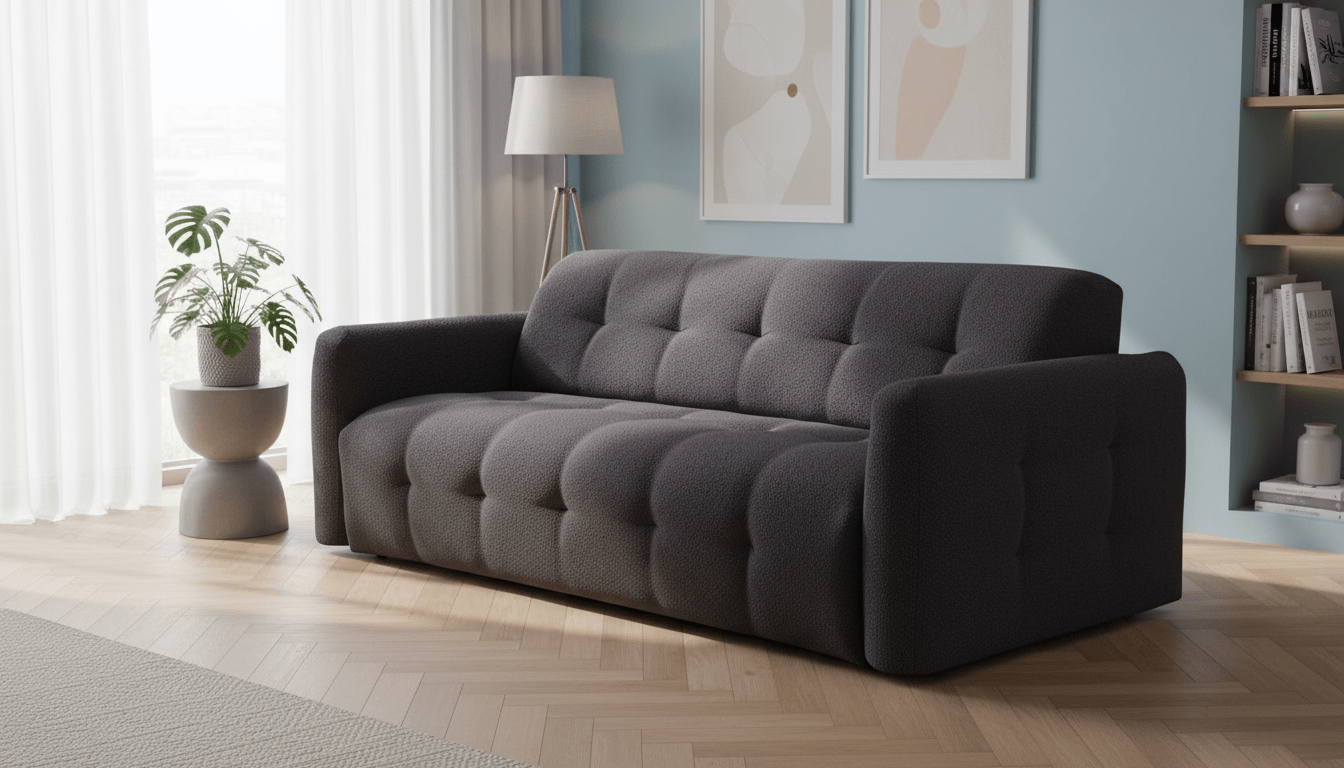 AURON - Canapé convertible 2 places - Tissu bouclette