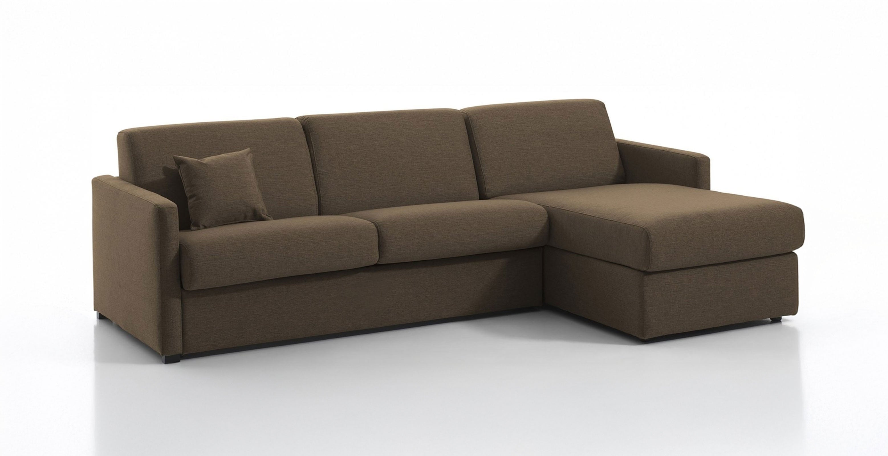 Canapé d'Angle Gauche Convertible Harlan 262cm Marron
