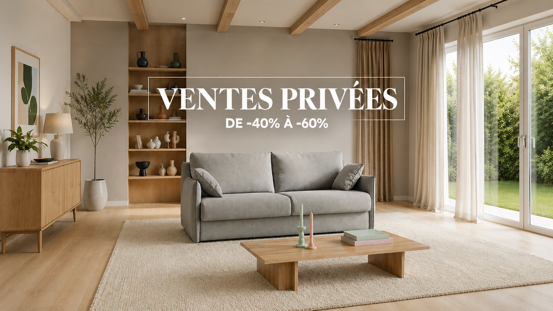 Ventes Privées du 1er au 23 Juin : Jusqu'à -50% sur une sélection de canapés convertibles