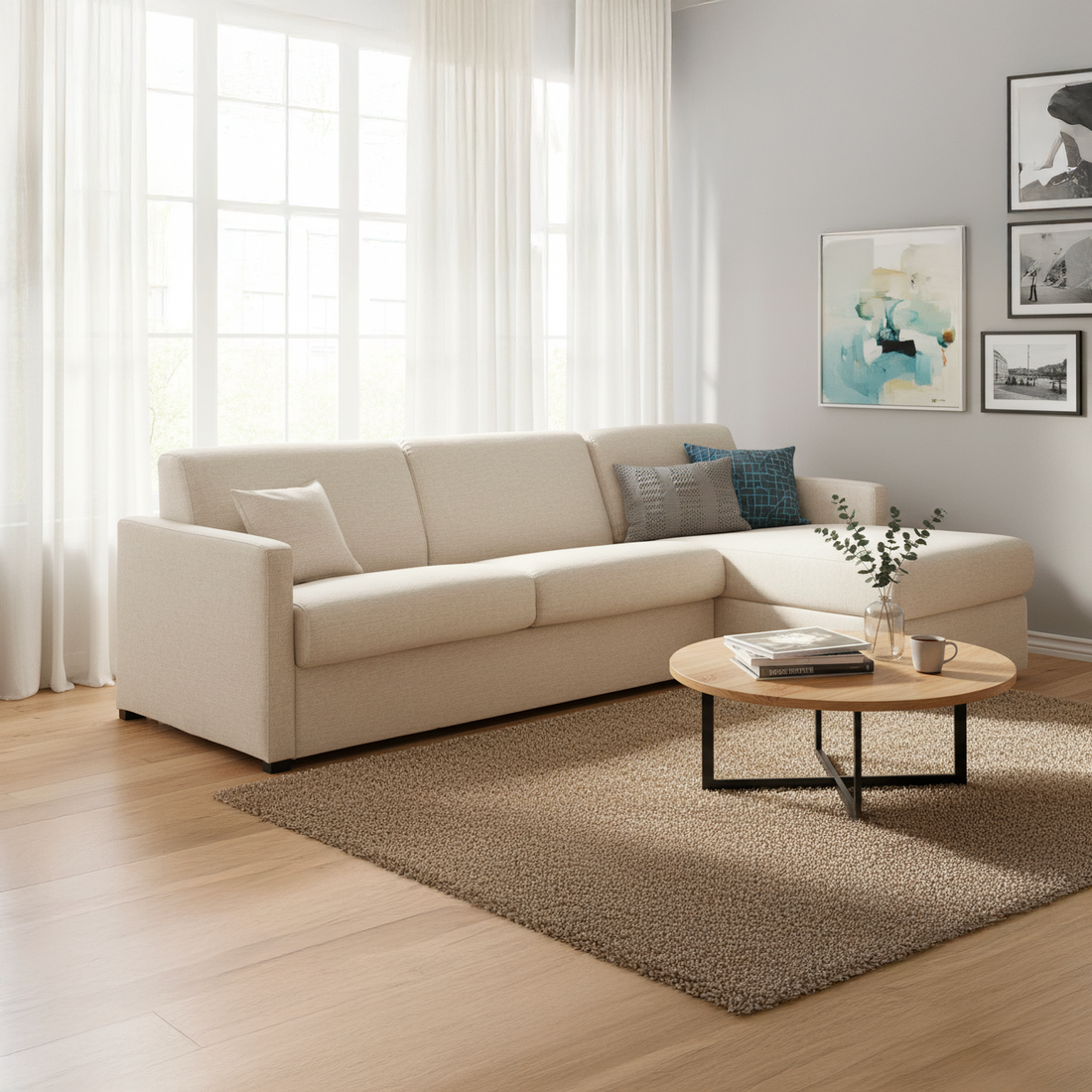 Canapé d'angle convertible Metz Convertible Center