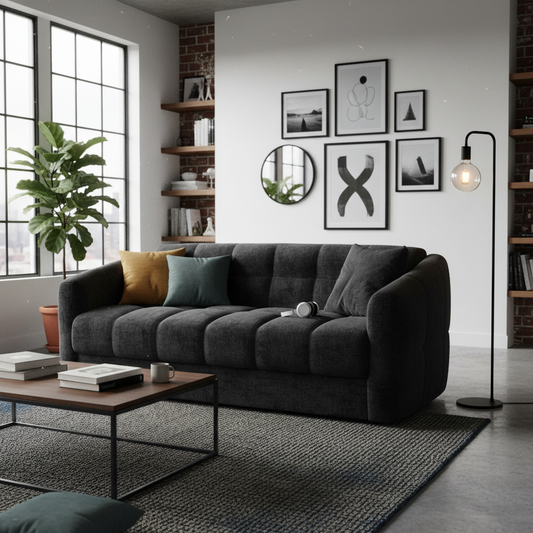 Canapé convertible Trapèze noir Convertible Center