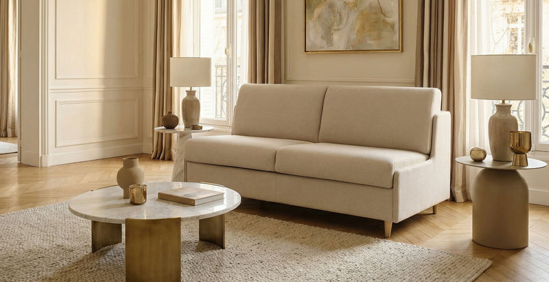 BEAULIEU - 2-seater convertible sofa - Tweed convertiblecenter