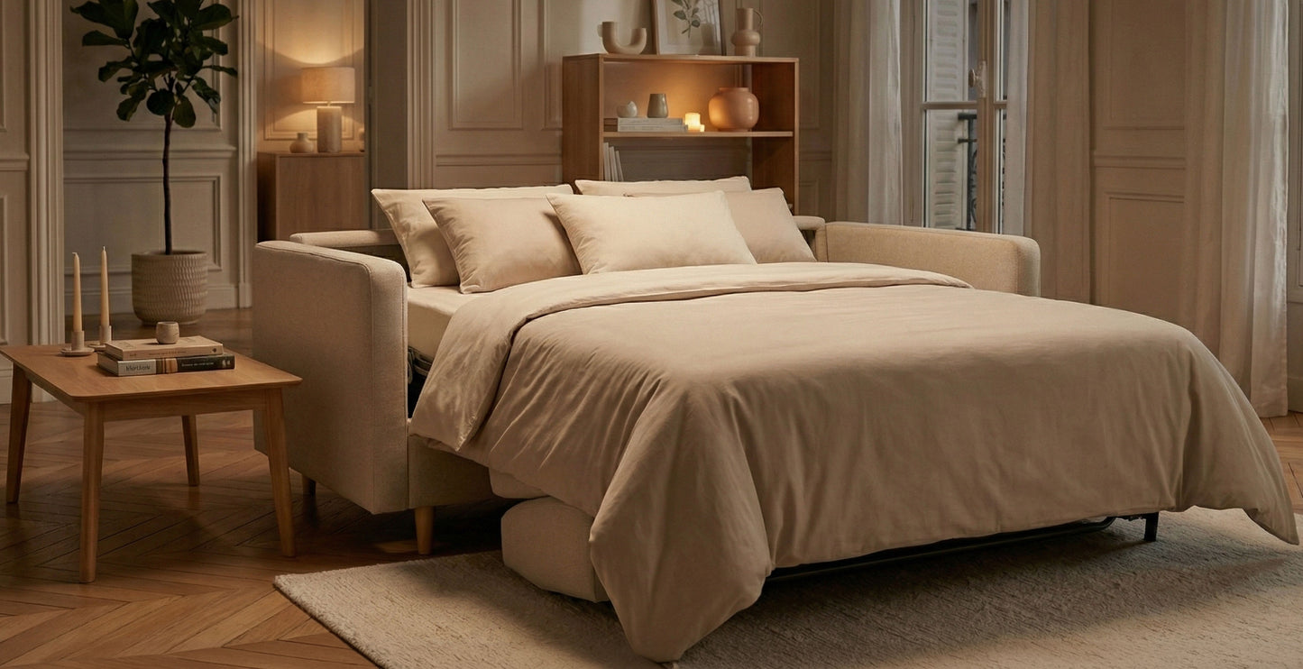 CANNES - 4 seater convertible sofa - Tweed