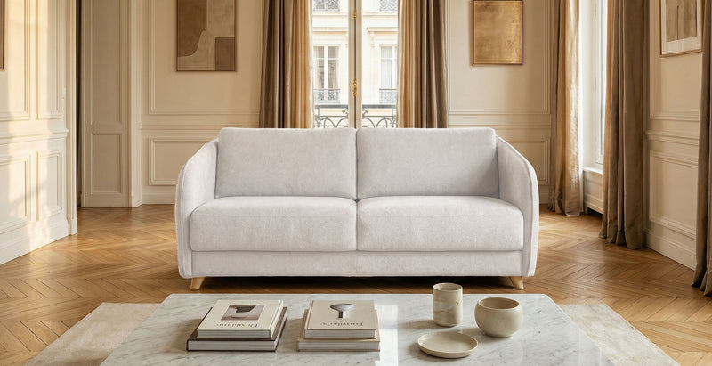 MERIBEL - Canapé convertible scandinave 4 places - Velours déperlant convertiblecenter