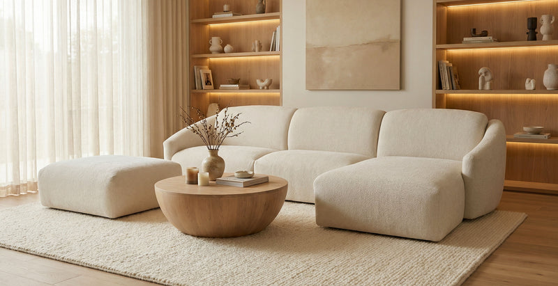 MOUGINS - 5-seater convertible corner sofa - Chenille velvet convertiblecenter