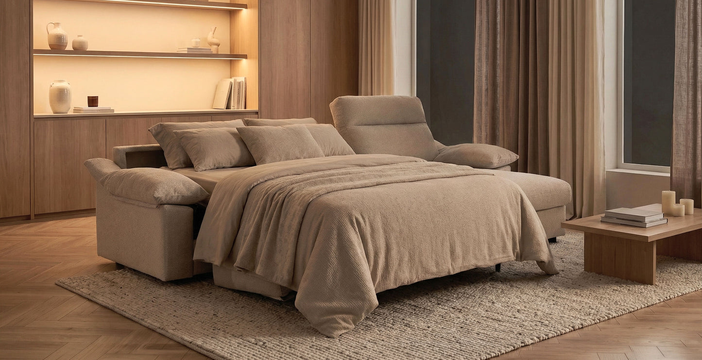 RODEZ - Canapé d'angle convertible 6 places - Velours