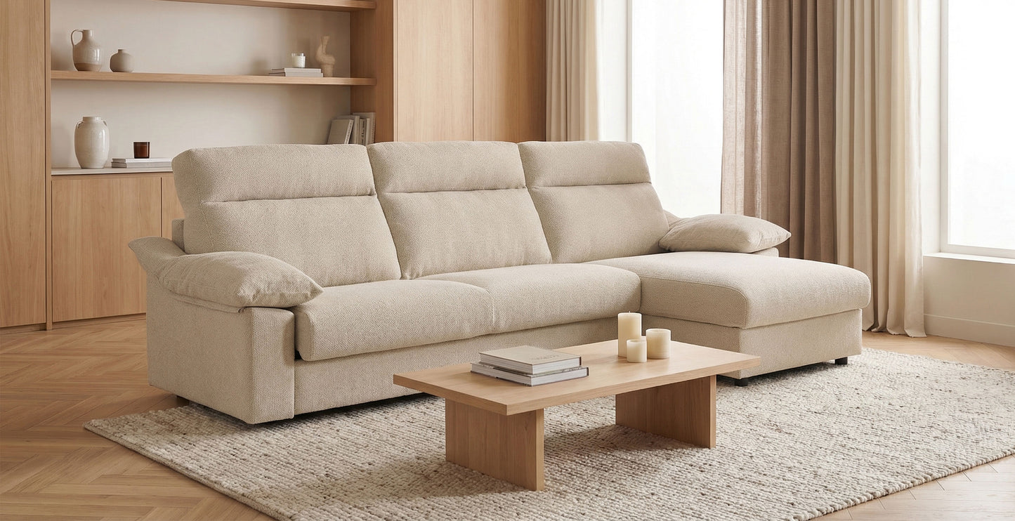 RODEZ - Canapé d'angle convertible 6 places - Velours