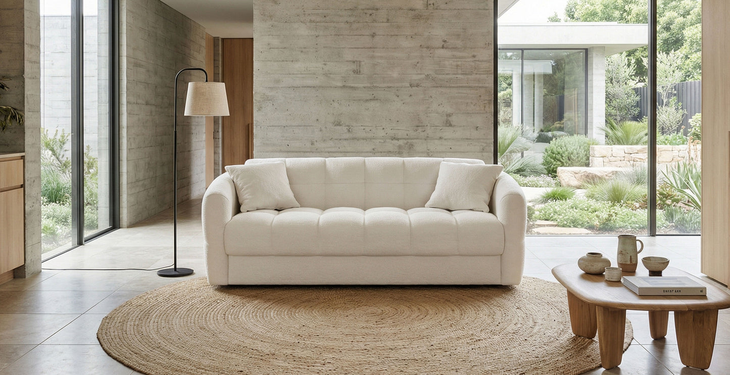 TRAPEZE Canapé convertible 2 places - Velours