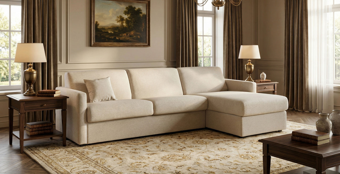 METZ Canapé d'angle convertible 5 places - Tweed