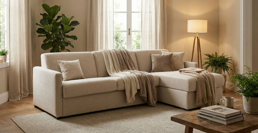 MURANO - Canapé d'angle convertible 4 places - Tweed convertiblecenter