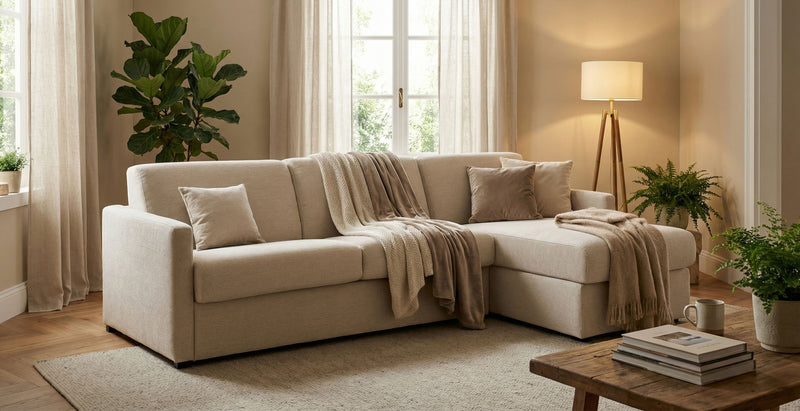 MURANO  - Canapé d'angle convertible 4 places - Tweed convertiblecenter