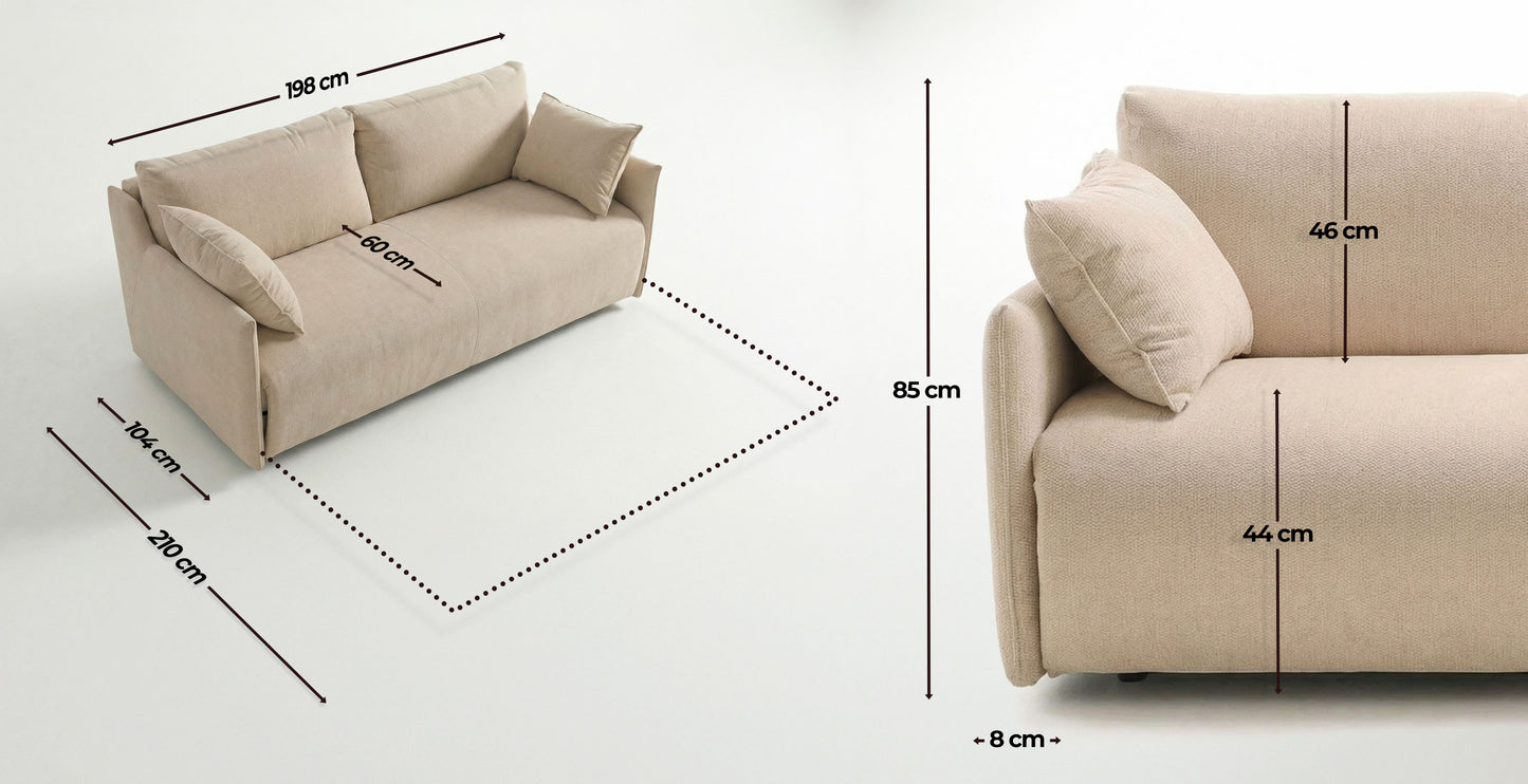 ATHENS - 4-seater convertible sofa - Velvet