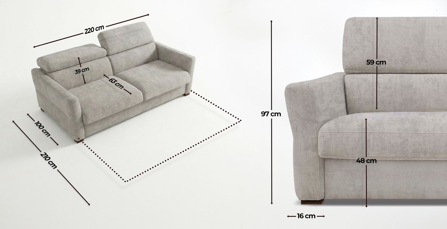 CALVI - 4-seater sofa bed - Velvet