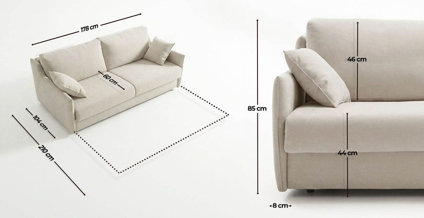 CORFOU - 3-seater sofa bed - Velvet