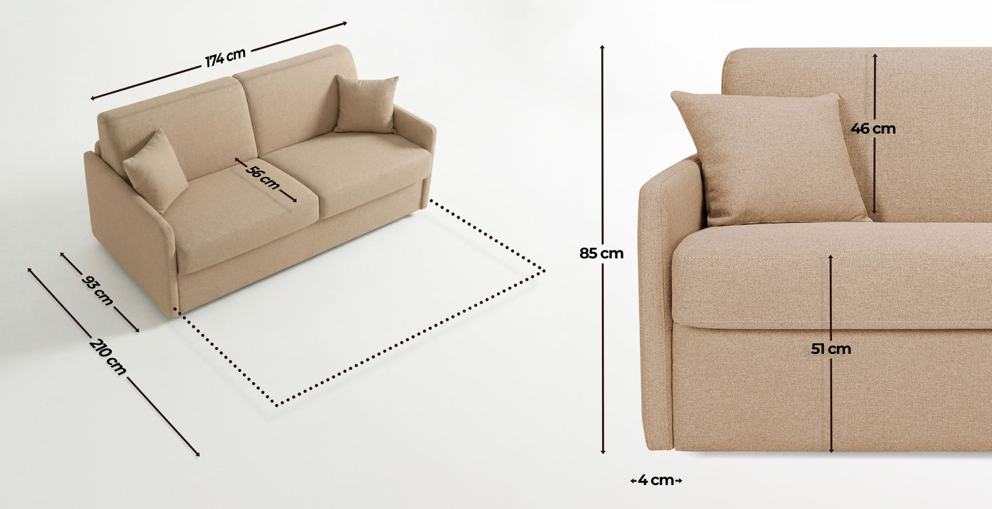 DEAUVILLE - 3-seater convertible sofa - Tweed