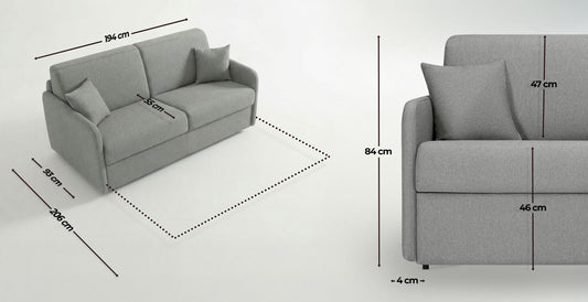 DELICE - 4 seater sofa bed - Woven fabric convertiblecenter