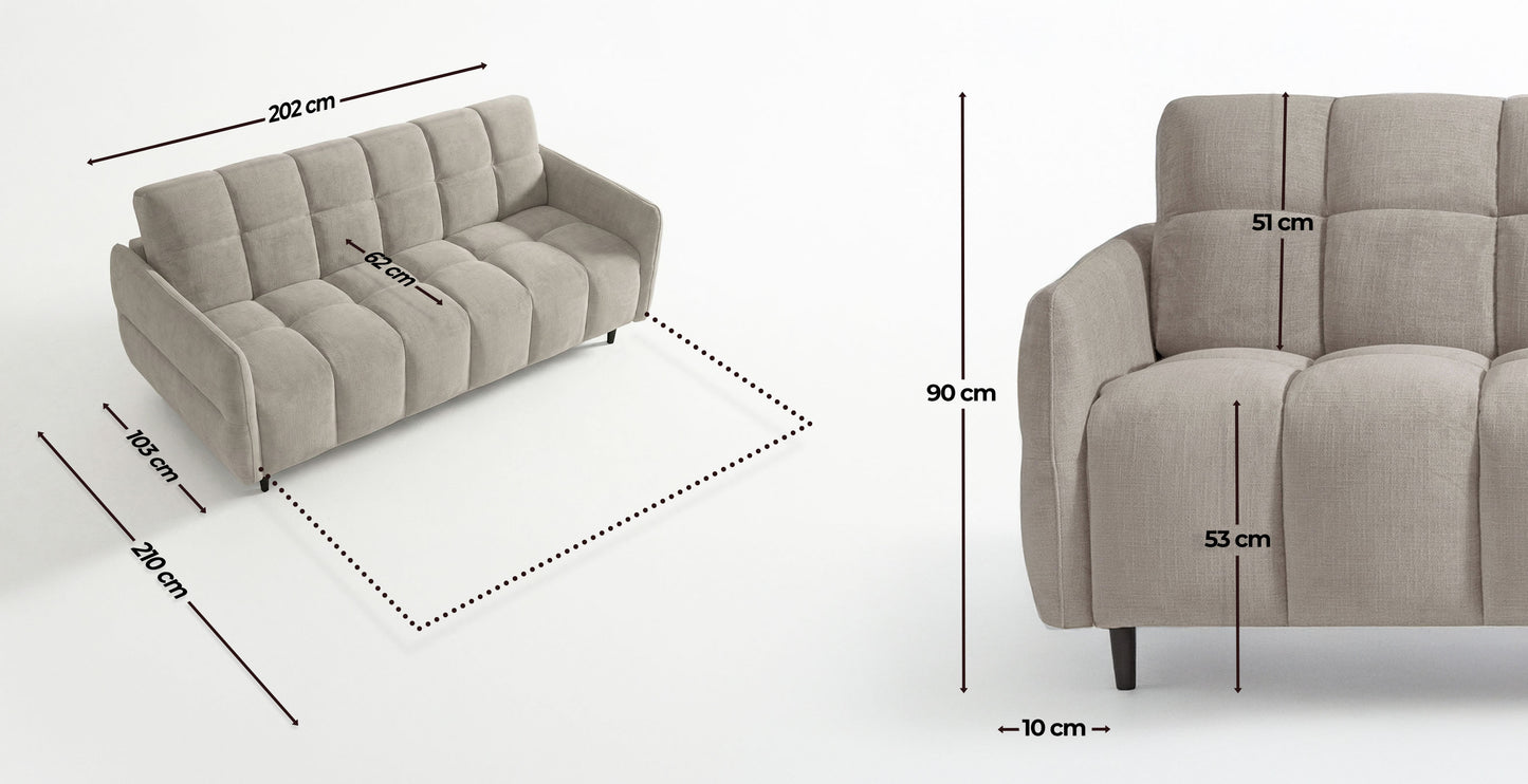 DOMINO Canapé convertible 4 places - Couchage 160 - Velours texturé