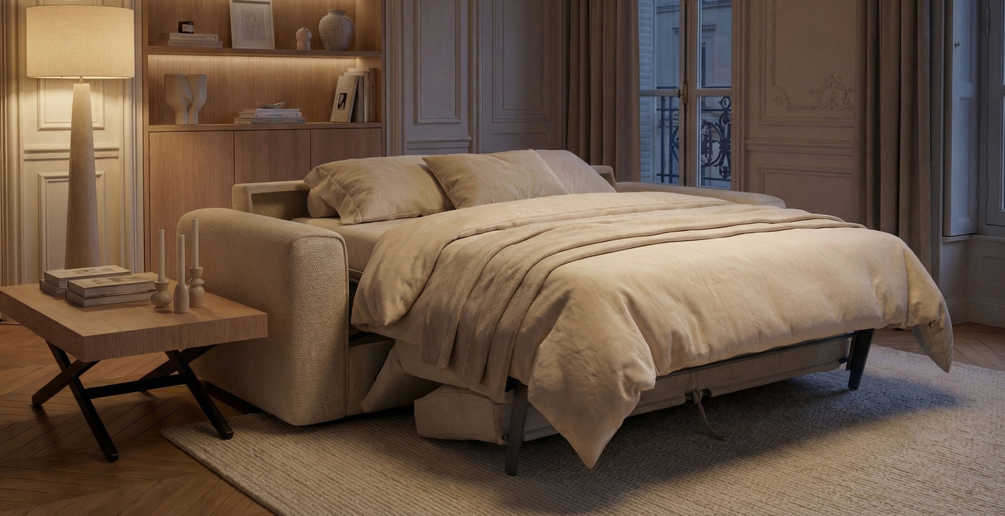 MANHATTAN Canapé convertible 4 places - Velours