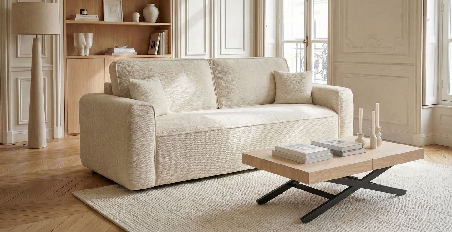 MANHATTAN Canapé convertible 4 places - Velours