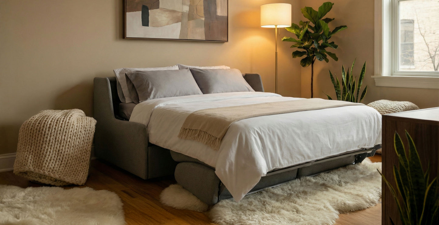 MARSEILLE - 3-seater convertible sofa - Tweed