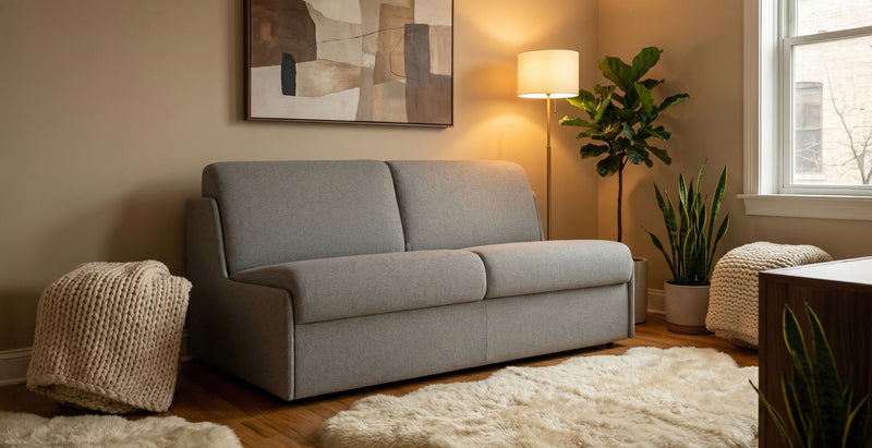MARSEILLE - 4-seater sofa bed without armrest - Tweed convertiblecenter