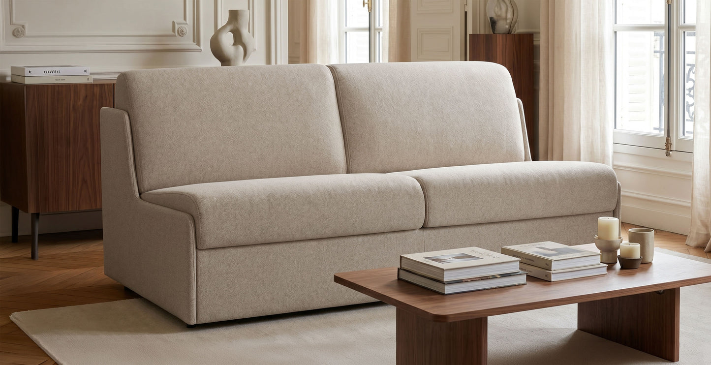 MARSEILLE - 2-seater sofa bed without armrest - Tweed