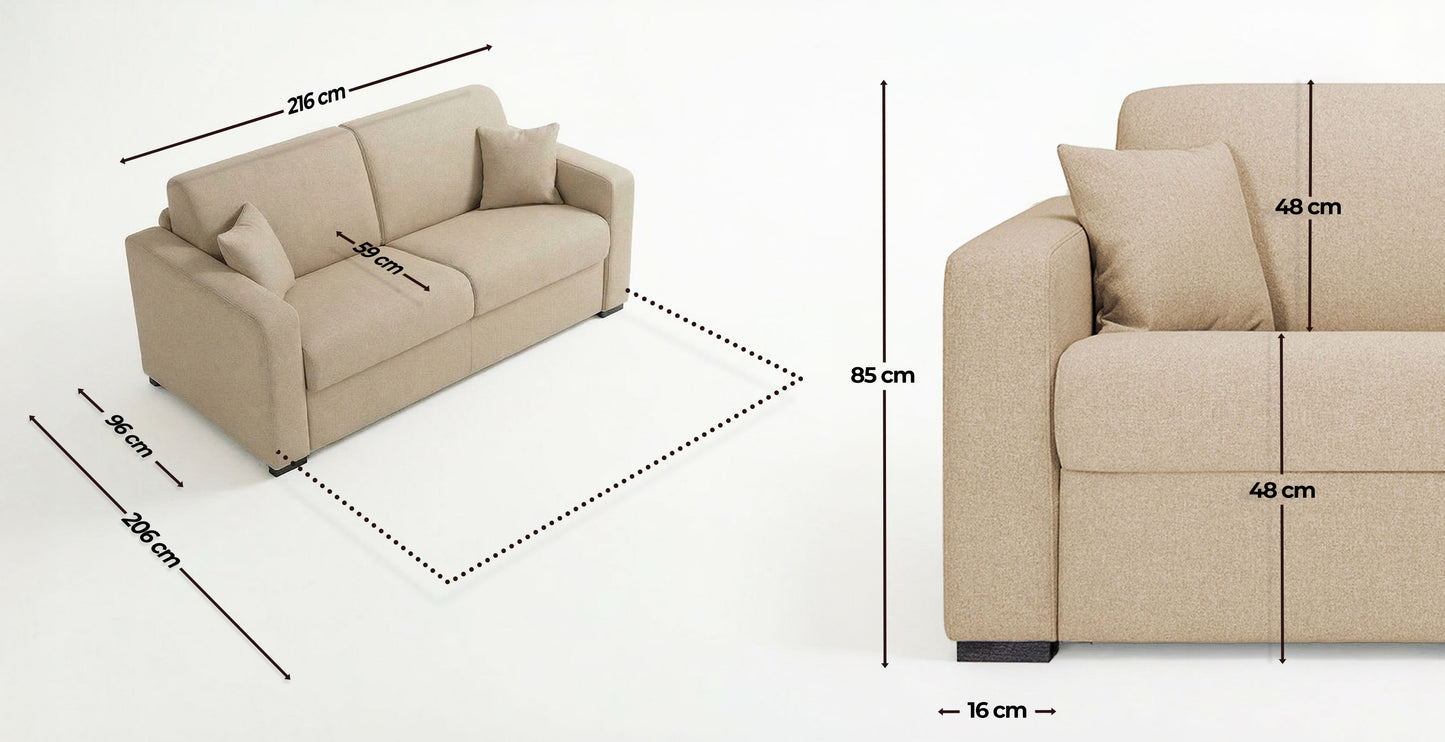 MODENA - Canapé convertible 4 places - Couchage 160 - Tweed