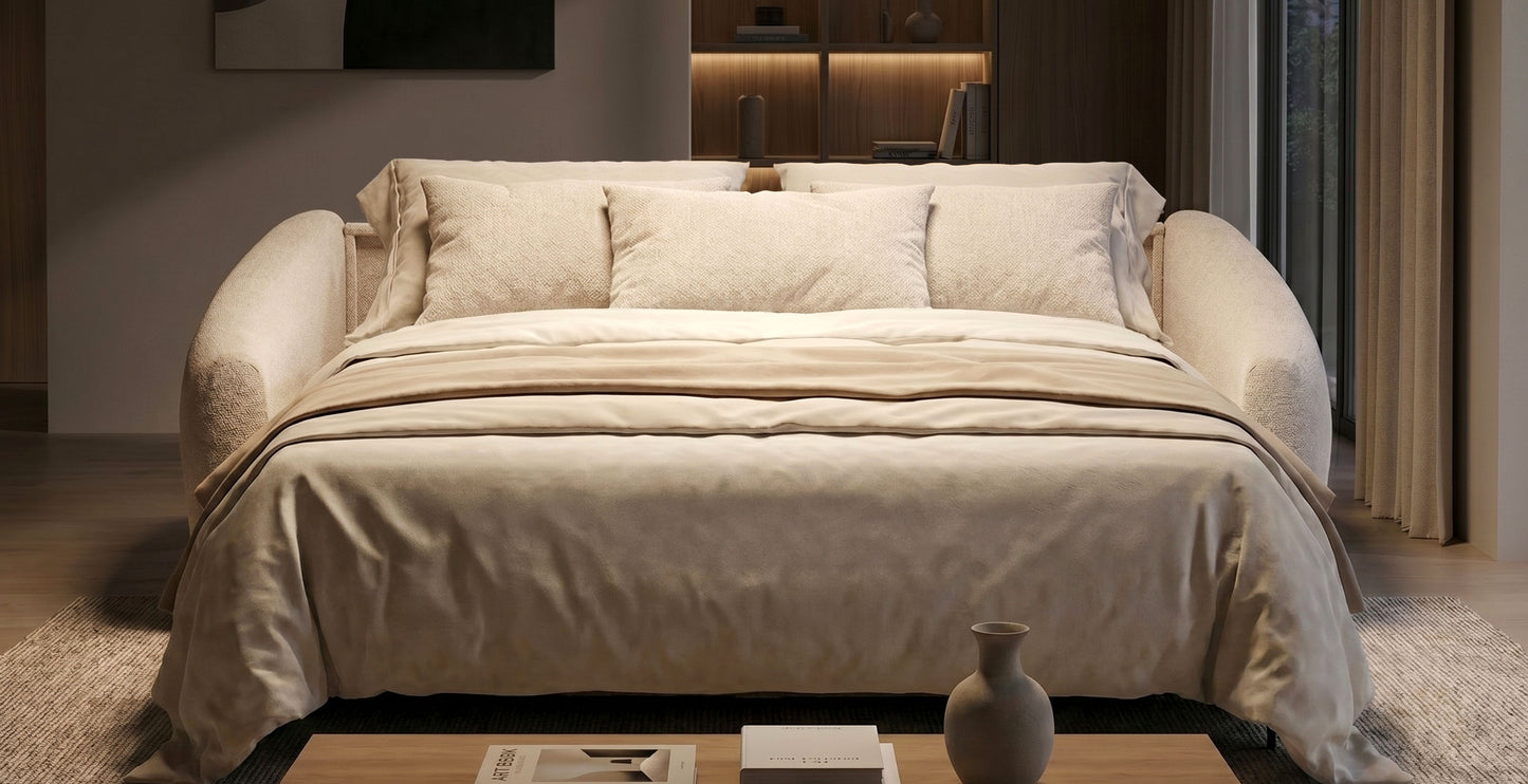 MOUGINS 3-seater convertible sofa - Velvet - Bed 140 x 190 cm - Width 200 cm 