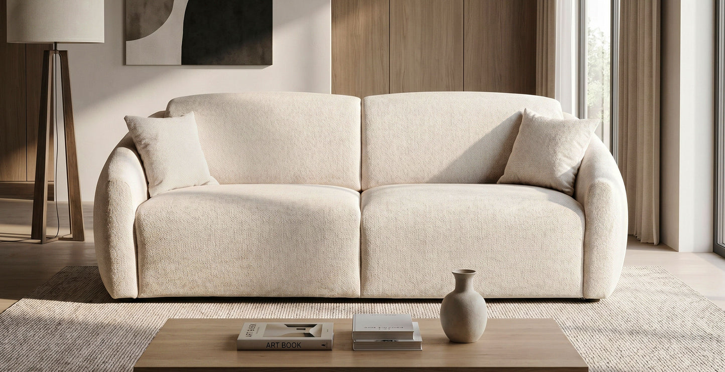 MOUGINS 3-seater convertible sofa - Velvet - Bed 140 x 190 cm - Width 200 cm 