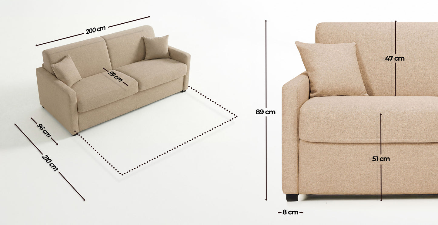 MURANO - 4 seater convertible sofa - Tweed
