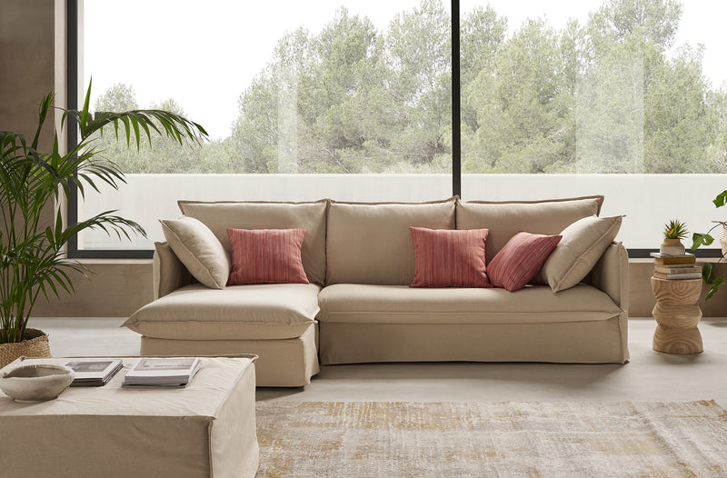 SALLANCHES - Convertible corner sofa - Left corner - 5 seats - Canvas