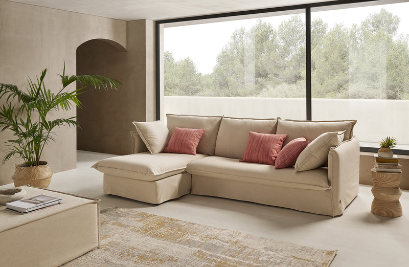 SALLANCHES - Convertible corner sofa - Left corner - 5 seats - Canvas convertiblecenter