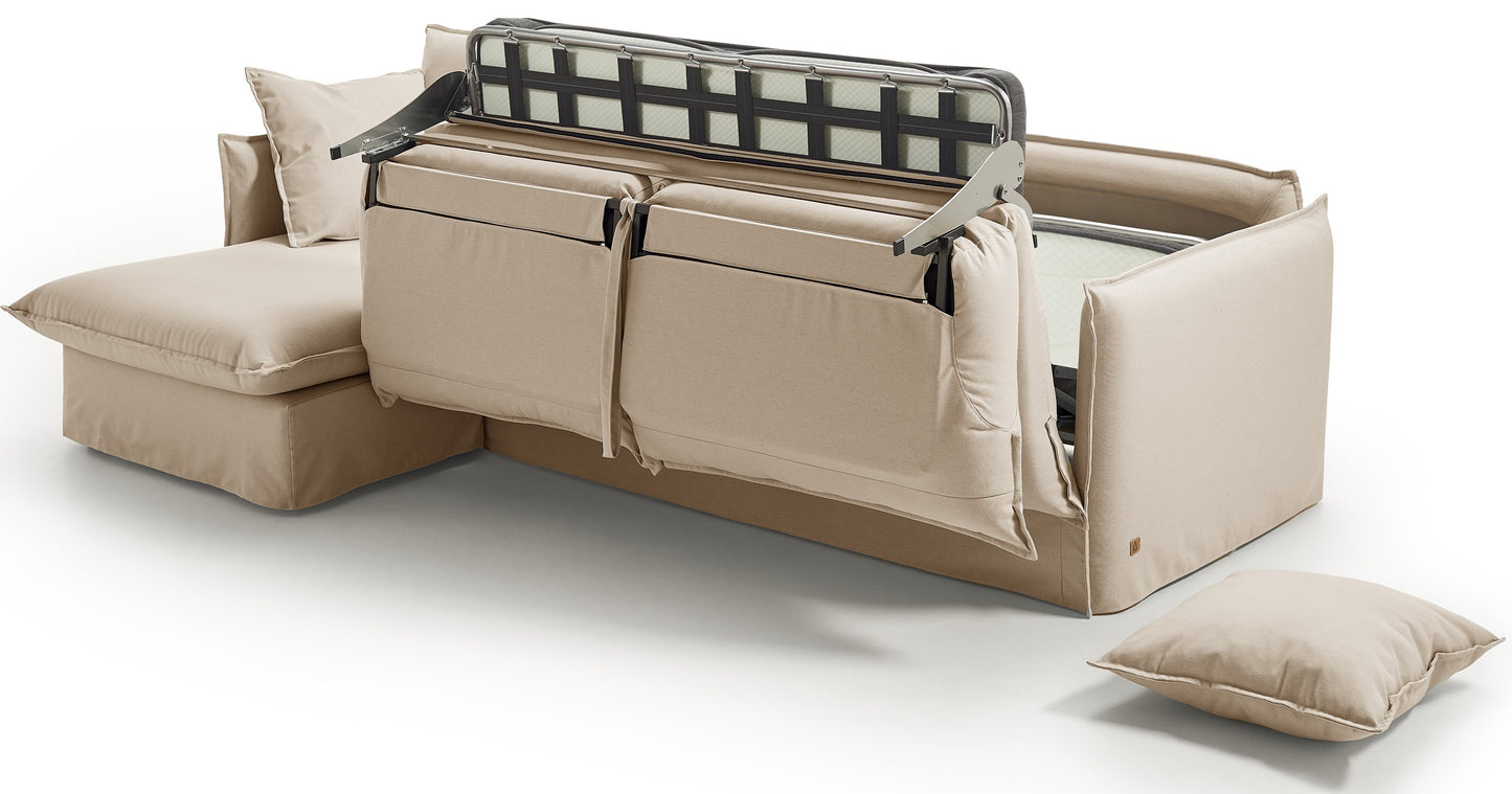 SALLANCHES - Canapé d'angle convertible - Angle gauche -  5 places - Toile