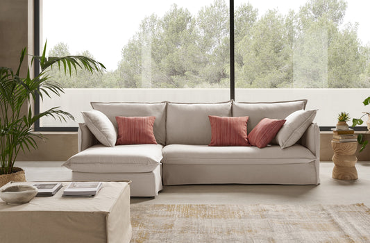 SALLANCHES - Convertible corner sofa - Left corner - 5 seats - Canvas