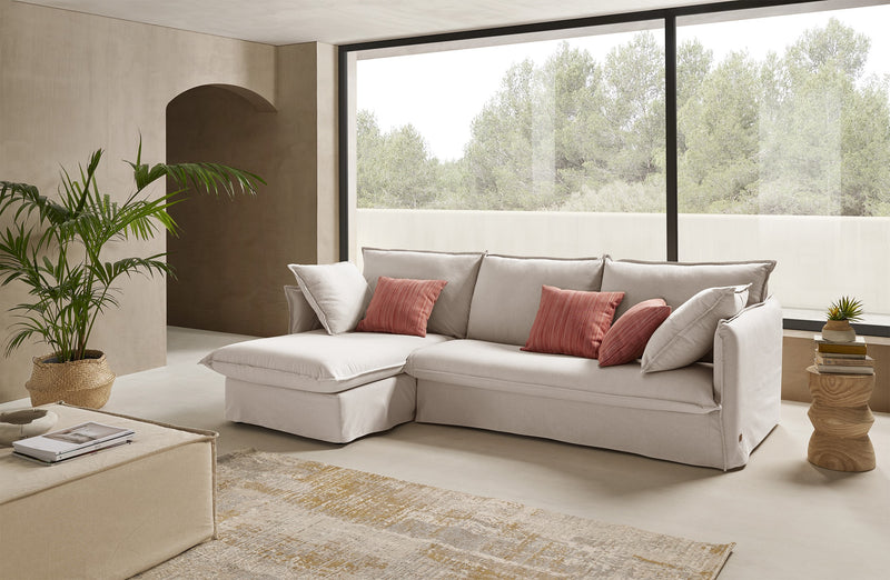 SALLANCHES - Canapé d'angle convertible - Angle gauche -  5 places - Toile convertiblecenter