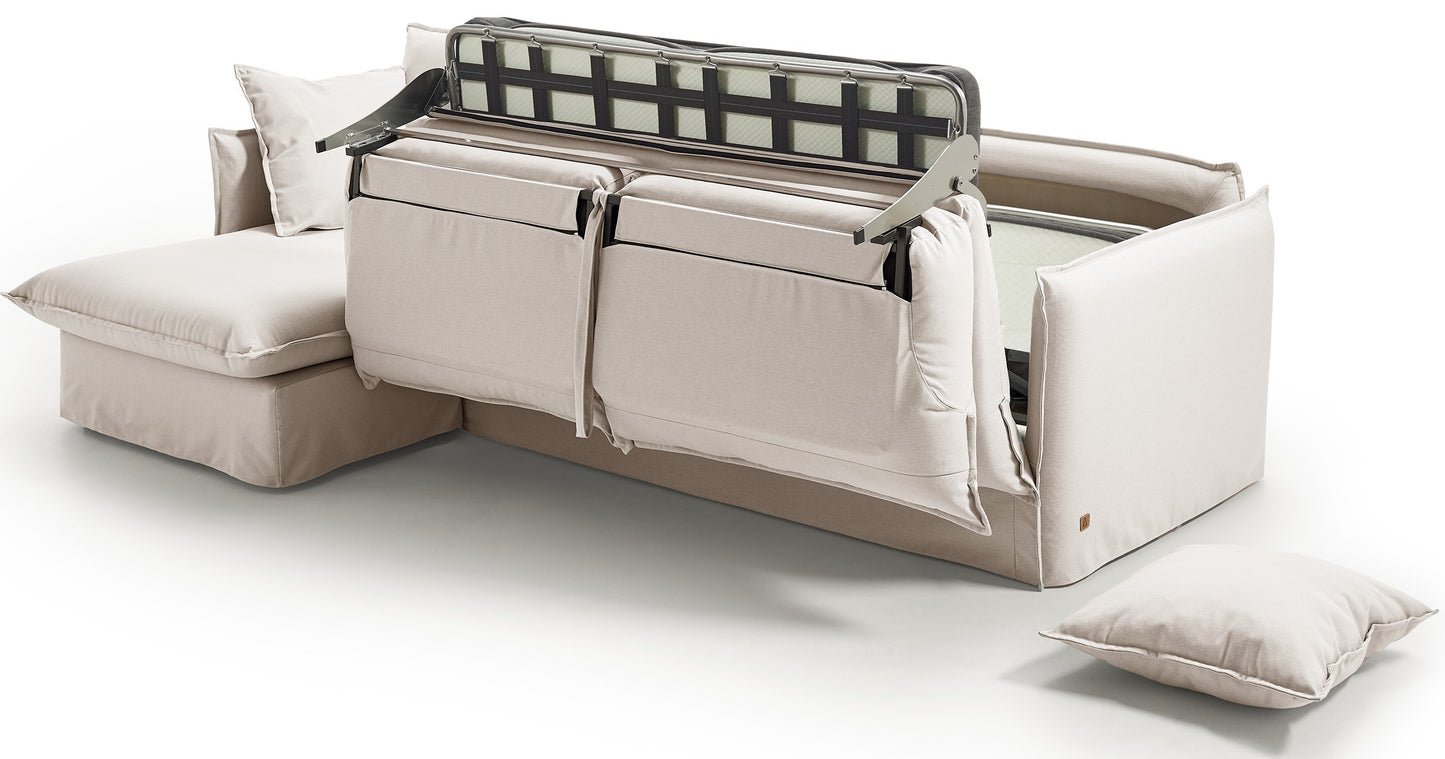 SALLANCHES - Canapé d'angle convertible - Angle gauche -  5 places - Toile