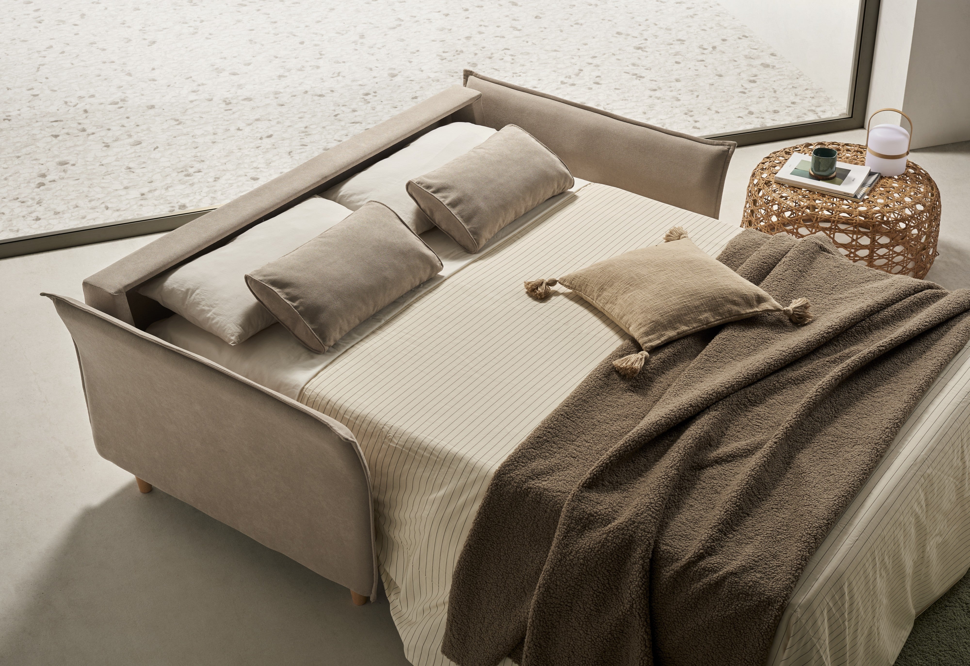 Canapé Convertible Cuir Westwing – Ensemble 3/2/1 Places – Marron