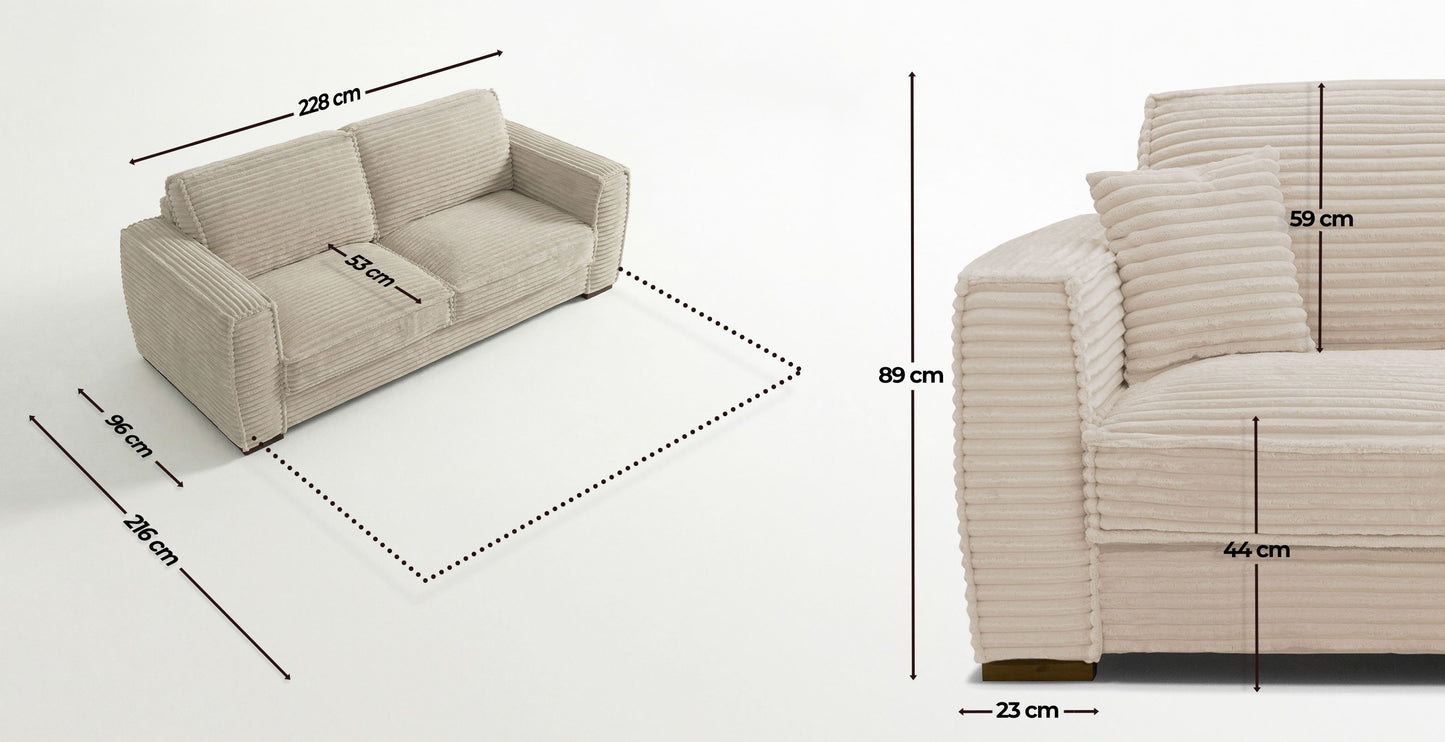 BALDO - Large 4-seater velvet convertible sofa - Bed 160 x 190 cm - Width 233 cm 