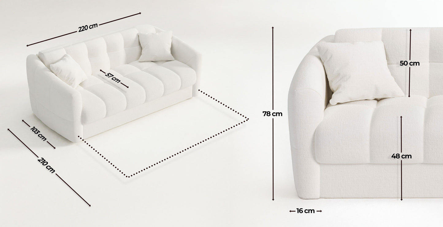 TRAPEZE Canapé convertible 4 places - Velours