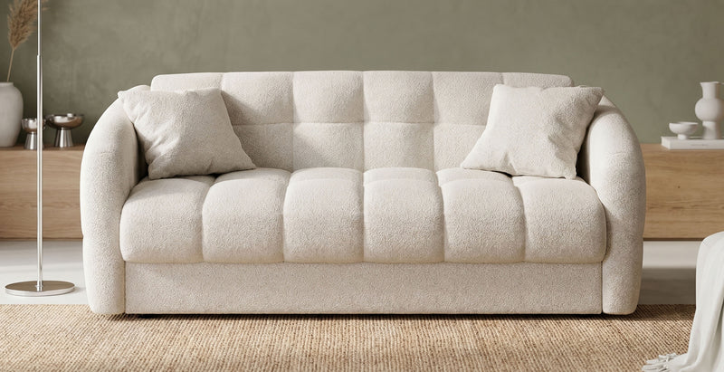 TRAPEZE 2-seater convertible sofa - Bouclette fabric convertiblecenter