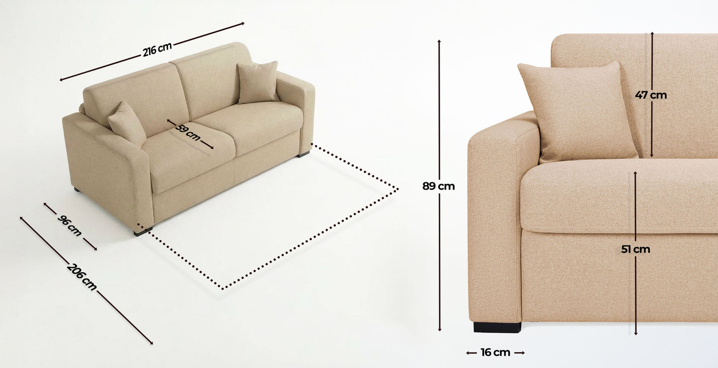 VERONE - Canapé convertible 4 places - Tweed