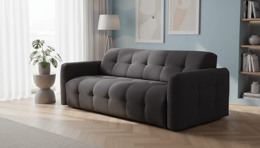 AURON - Canapé convertible 2 places - Tissu bouclette convertiblecenter