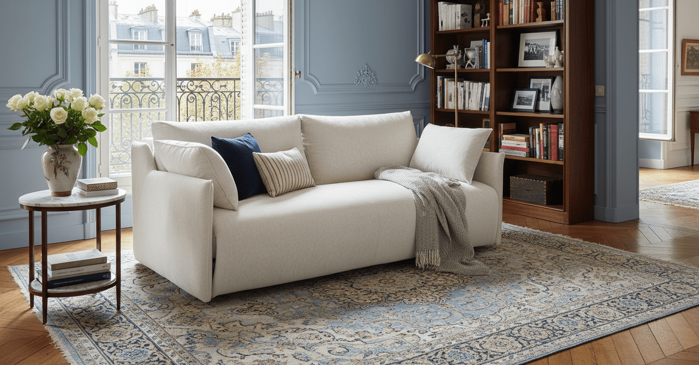 ATHENES - Canapé convertible 4 places - Velours